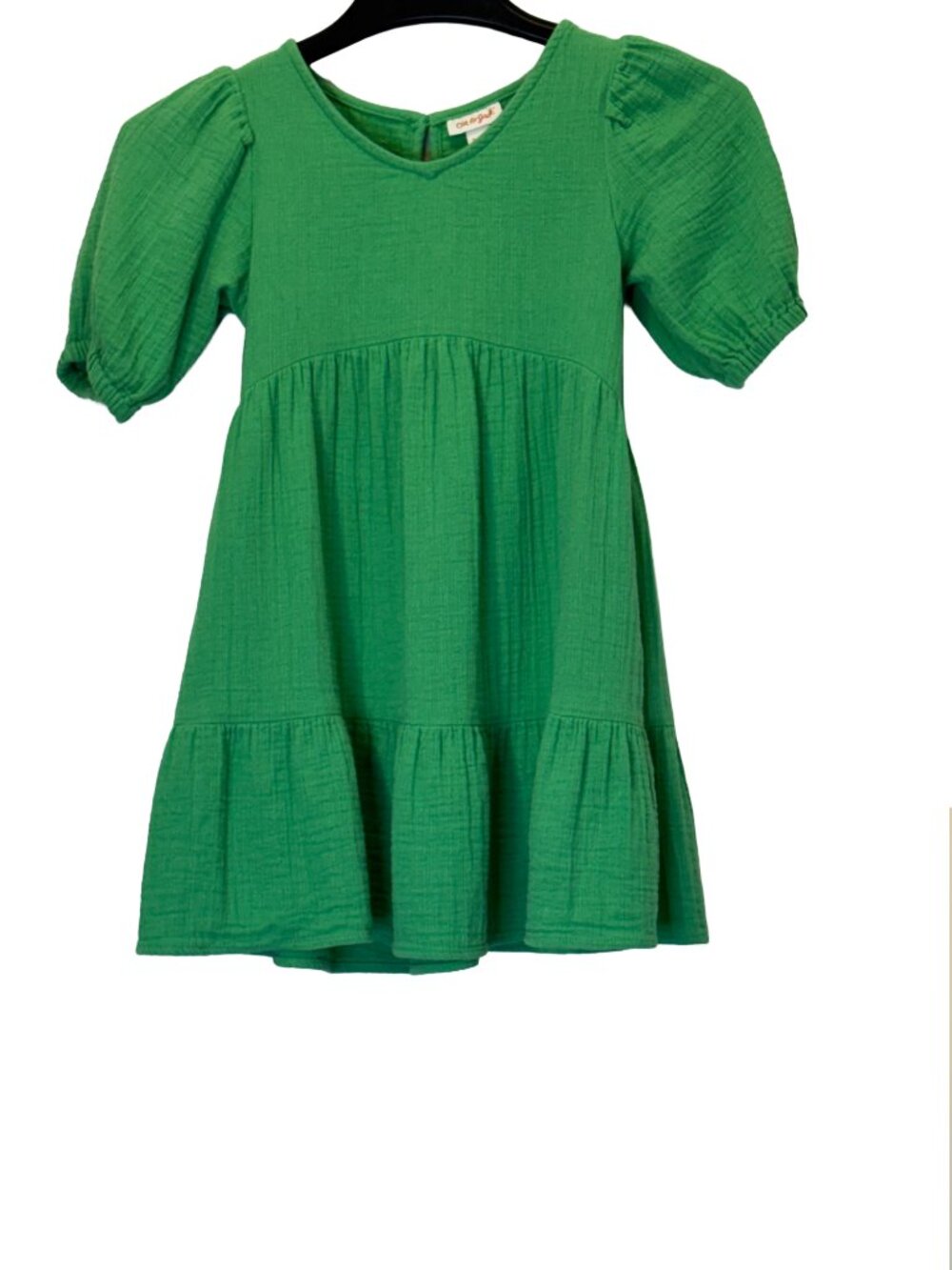 Girls Green Tiered  Dress Size S(6-7)